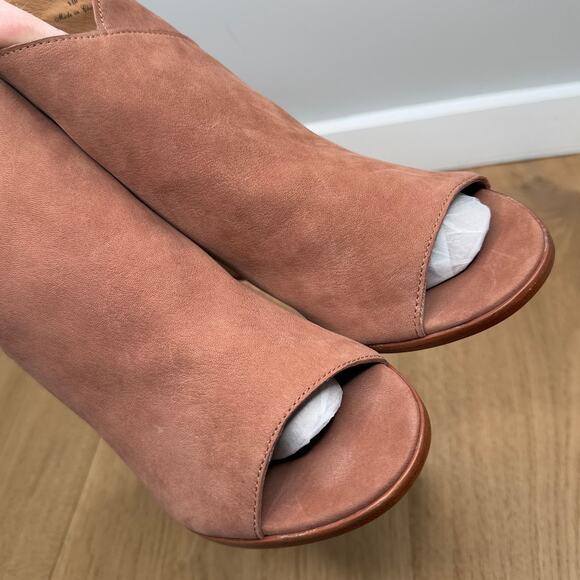 NEW Joie Diya Open Toe High Heel Zippered Bootie in Cognac Brown Leather - Picture 9 of 12